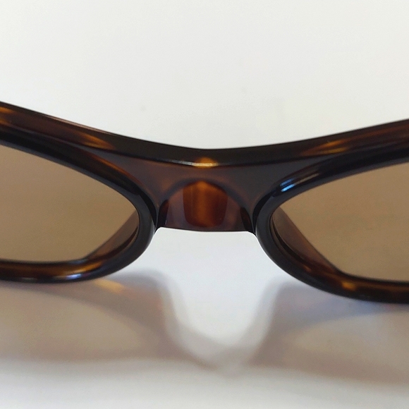 Prada Cat Eye Tortoise Frame Brown Lens Slim Gold Arm Ladies Sunglasses - Picture 4 of 10